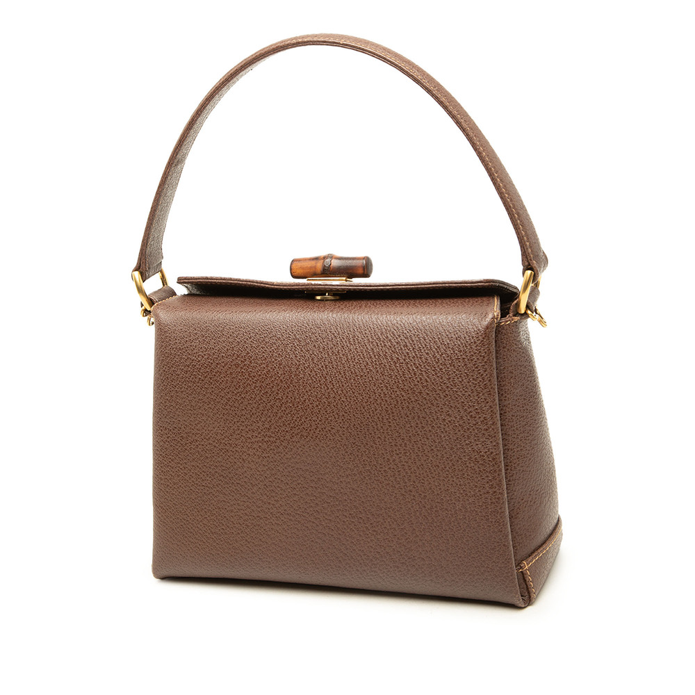Pre-Loved Gucci Grained Calfskin Bamboo Satchel - Picture 2 of 7
